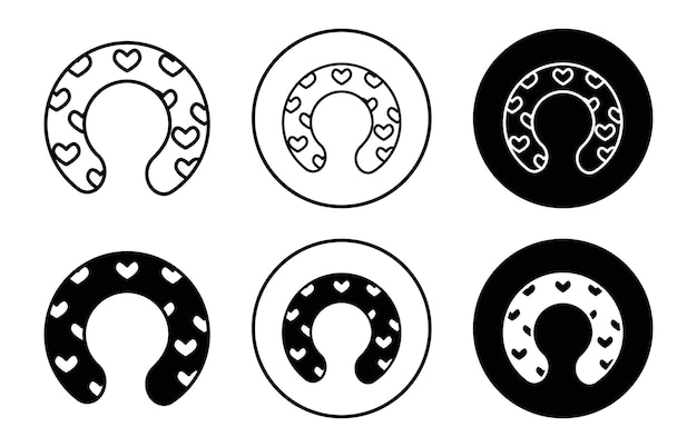 el icono del vector de la almohada de enfermería marca el símbolo del conjunto para la aplicación web