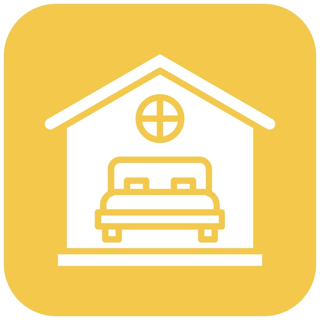 El icono del vector de alojamiento se puede usar para el conjunto de iconos de la peregrinación del Hajj