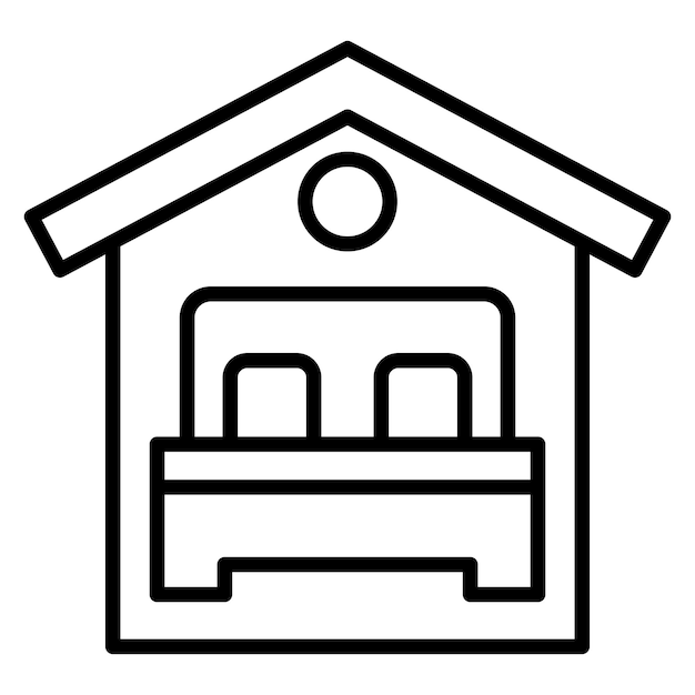 El icono del vector de alojamiento se puede utilizar para el conjunto de iconos de la agencia de viajes