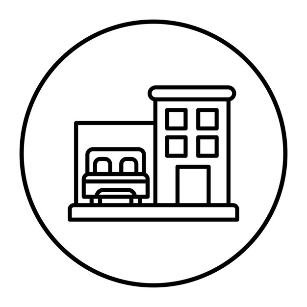 El icono del vector de alojamiento se puede utilizar para el conjunto de iconos de vacaciones y turismo
