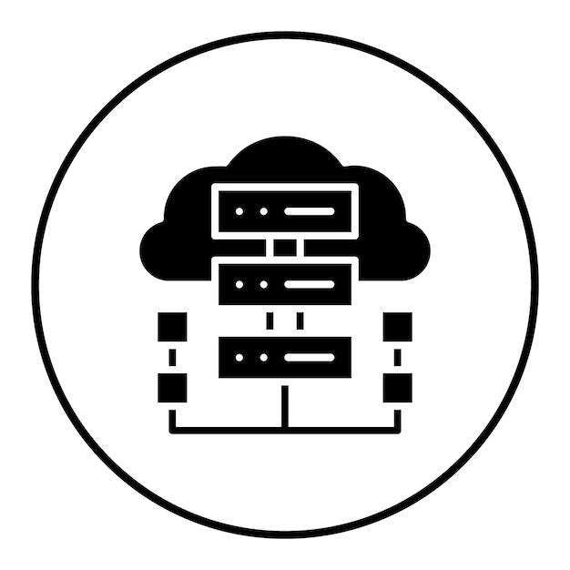 El icono del vector de alojamiento web se puede utilizar para el conjunto de iconos de alojamiento Web