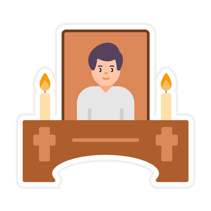 Vector el icono del vector del altar se puede usar para el conjunto de iconos del funeral