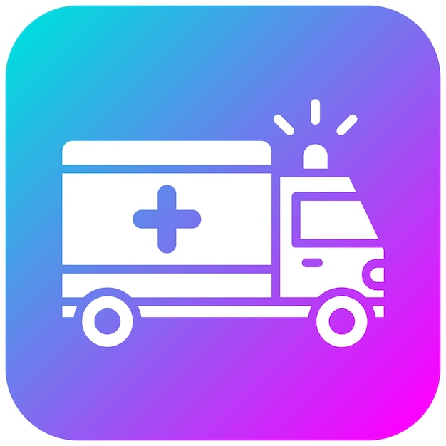 El icono del vector de la ambulancia se puede usar para el conjunto de iconos de desastres naturales