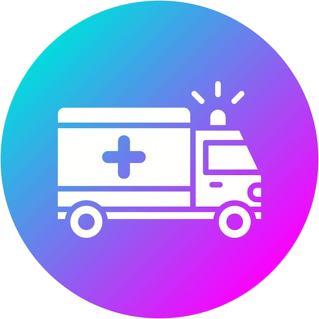 El icono del vector de la ambulancia se puede usar para el conjunto de iconos de desastres naturales