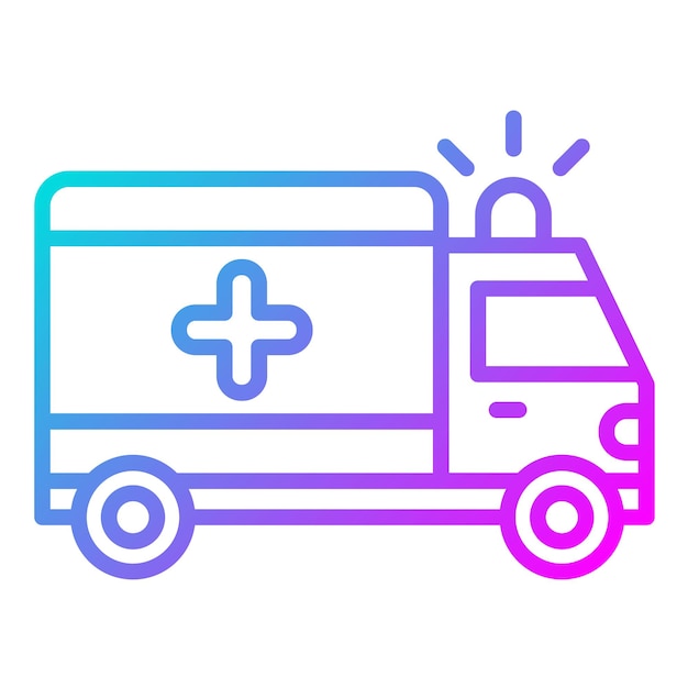 El icono del vector de la ambulancia se puede usar para el conjunto de iconos de desastres naturales
