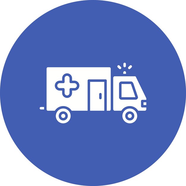 El icono del vector de la ambulancia se puede utilizar para el conjunto de iconos de medicina