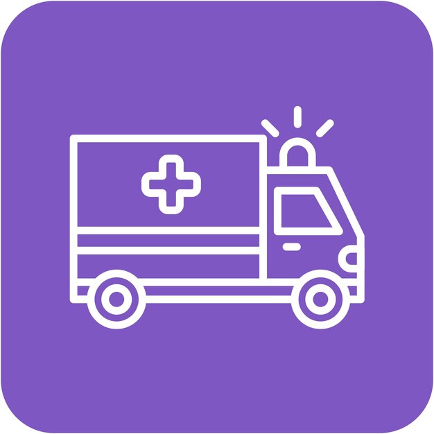 El icono del vector de la ambulancia se puede utilizar para el conjunto de iconos de medicina