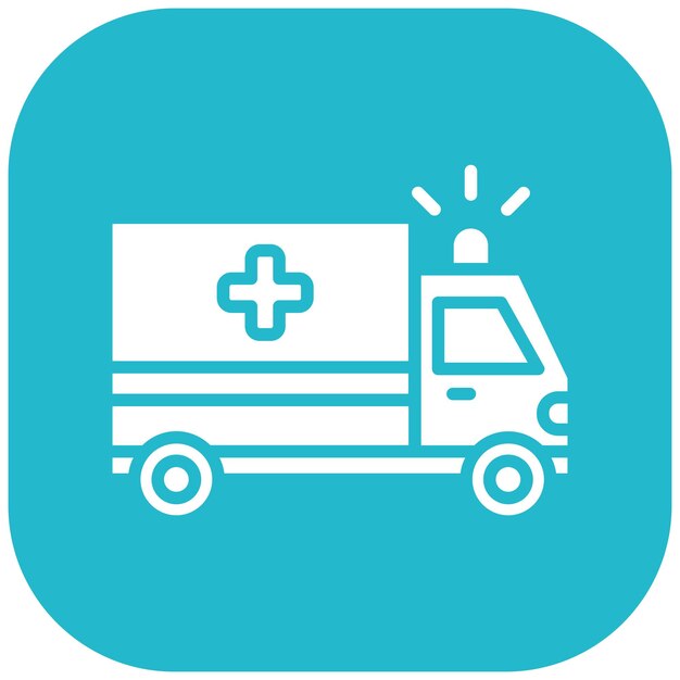 El icono del vector de la ambulancia se puede utilizar para el conjunto de iconos de medicina