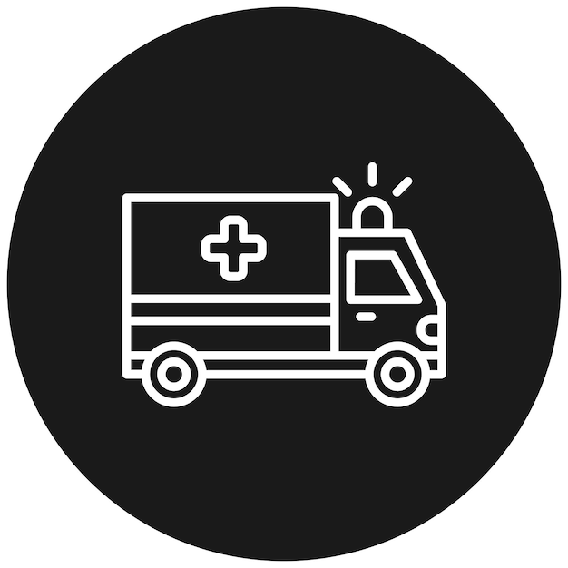 El icono del vector de la ambulancia se puede utilizar para el conjunto de iconos de medicina