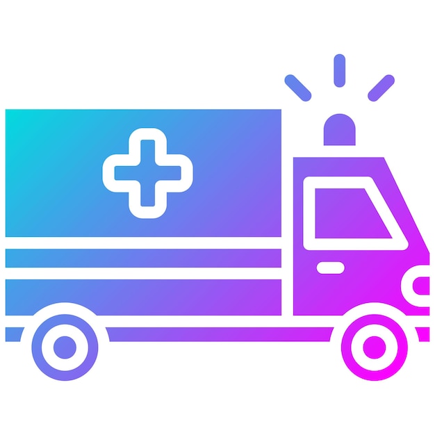 El icono del vector de la ambulancia se puede utilizar para el conjunto de iconos de medicina
