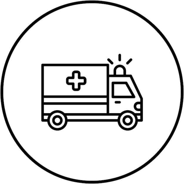 El icono del vector de la ambulancia se puede utilizar para el conjunto de iconos de medicina