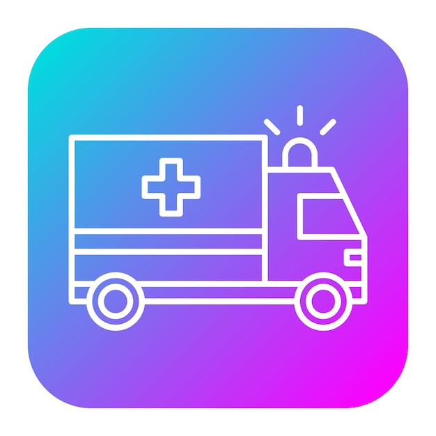 El icono del vector de la ambulancia se puede utilizar para el conjunto de iconos de transporte