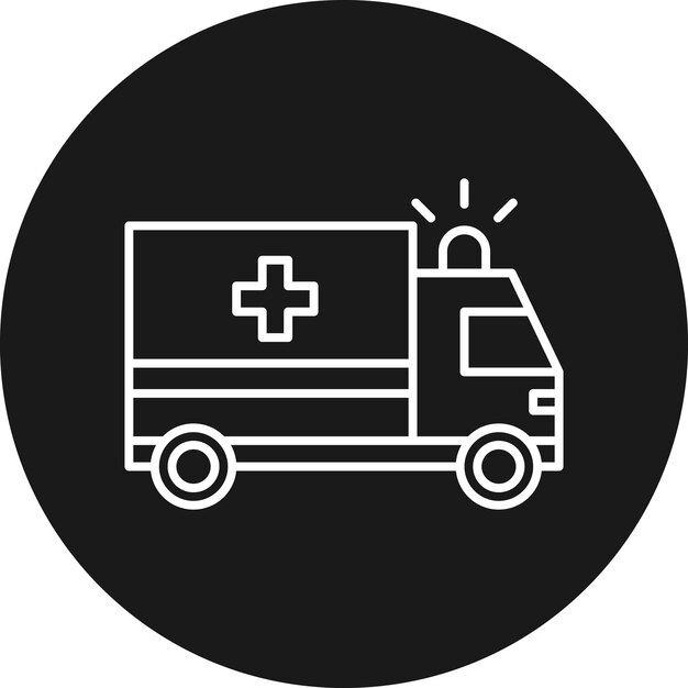 El icono del vector de la ambulancia se puede utilizar para el conjunto de iconos de transporte