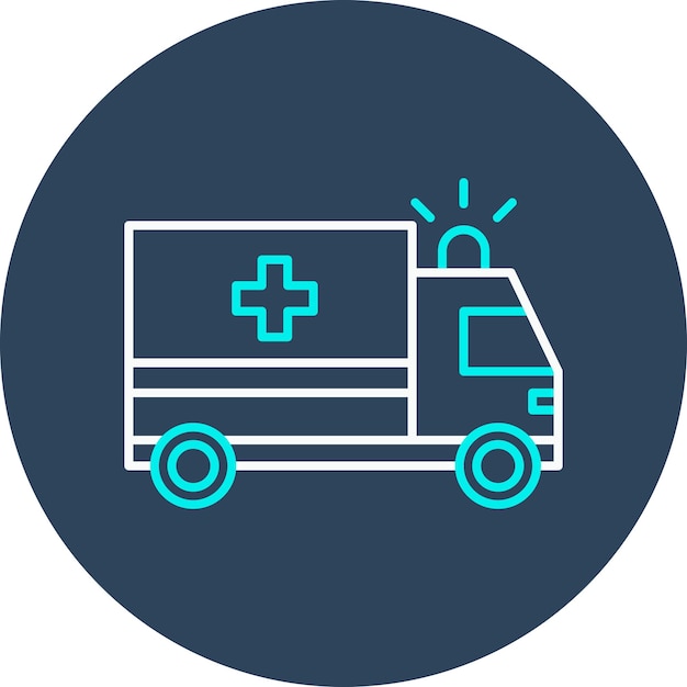 El icono del vector de la ambulancia se puede utilizar para el conjunto de iconos de transporte