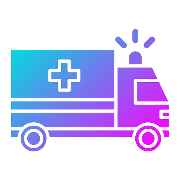 El icono del vector de la ambulancia se puede utilizar para el conjunto de iconos de transporte