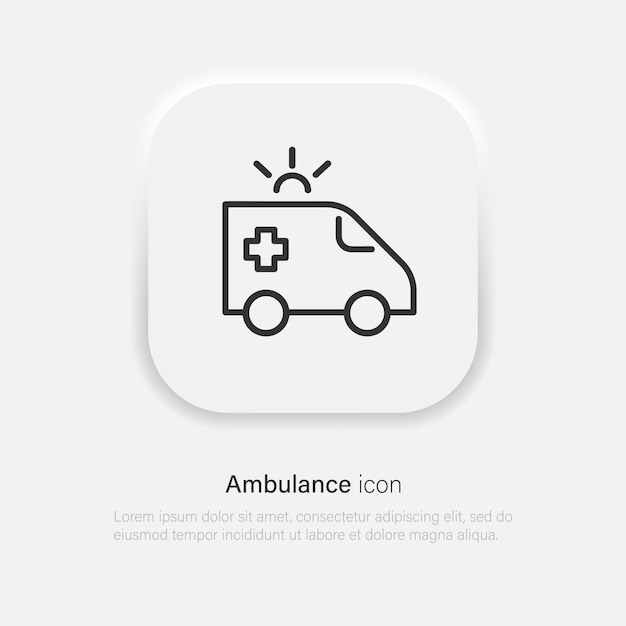 Icono de vector de ambulancia símbolo de vehículo de emergencia de coche médico vector eps 10