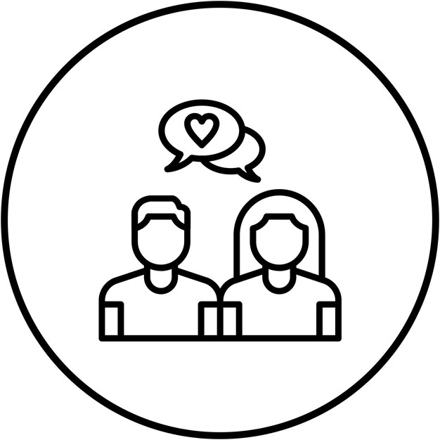 El icono del vector del amor se puede usar para el conjunto de iconos de amistad
