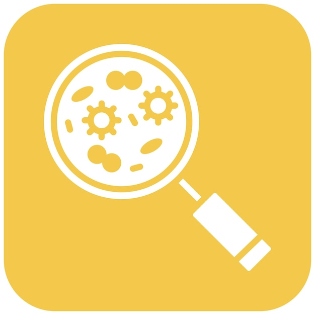 El icono del vector de ampliación de microbios se puede usar para el conjunto de iconos de enfermedades infecciosas