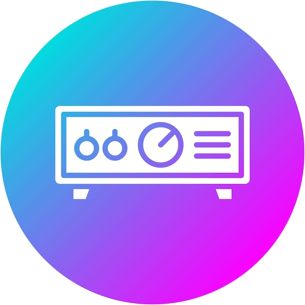 El icono del vector del amplificador se puede utilizar para el conjunto de iconos de física