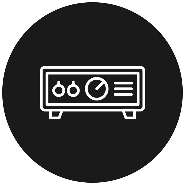 El icono del vector del amplificador se puede utilizar para el conjunto de iconos de física