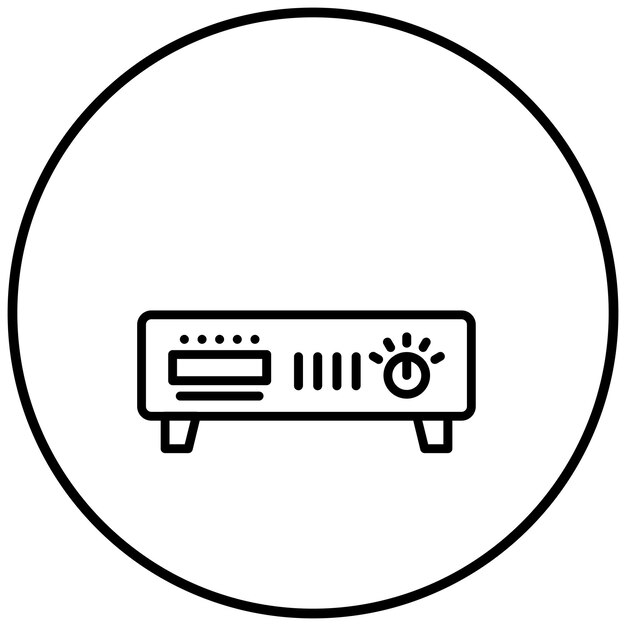 El icono del vector del amplificador se puede utilizar para el conjunto de iconos del instrumento