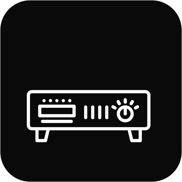 El icono del vector del amplificador se puede utilizar para el conjunto de iconos del instrumento