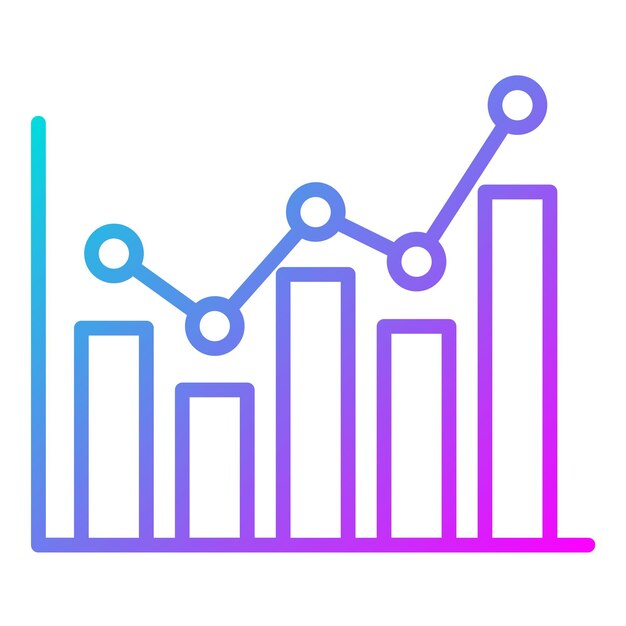 El icono del vector de análisis de datos se puede utilizar para el conjunto de iconos de análisis de negocios