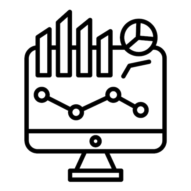 El icono del vector de análisis de datos se puede utilizar para el conjunto de iconos de rendimiento empresarial