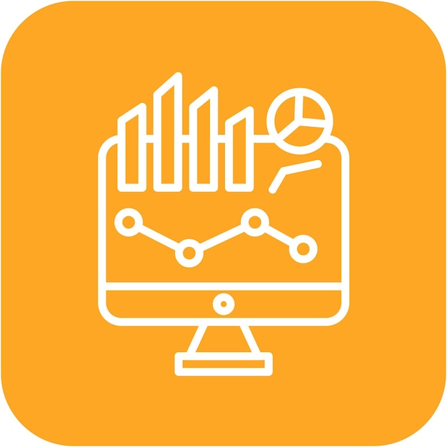 El icono del vector de análisis de datos se puede utilizar para el conjunto de iconos de rendimiento empresarial