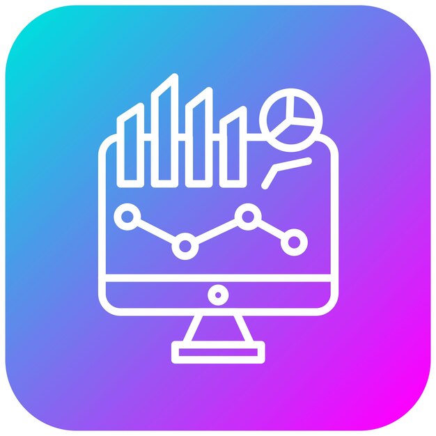El icono del vector de análisis de datos se puede utilizar para el conjunto de iconos de rendimiento empresarial