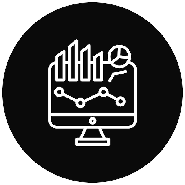 El icono del vector de análisis de datos se puede utilizar para el conjunto de iconos de rendimiento empresarial