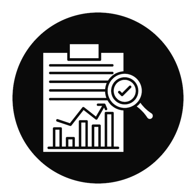 El icono del vector de análisis y evaluación se puede utilizar para el conjunto de iconos de formación empresarial