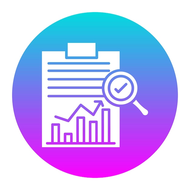 El icono del vector de análisis y evaluación se puede utilizar para el conjunto de iconos de formación empresarial