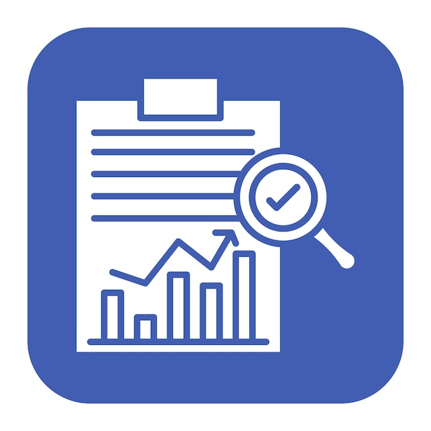 El icono del vector de análisis y evaluación se puede utilizar para el conjunto de iconos de formación empresarial