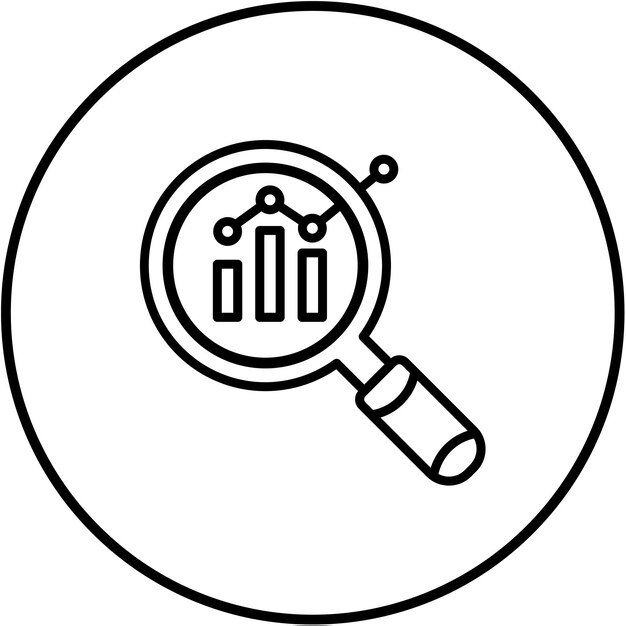 El icono del vector de análisis se puede utilizar para el conjunto de iconos del laboratorio