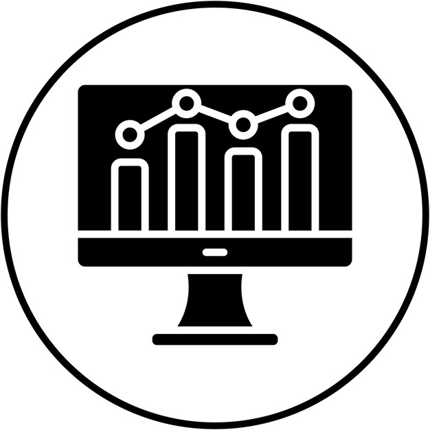 El icono del vector de análisis se puede utilizar para el conjunto de iconos de periodismo