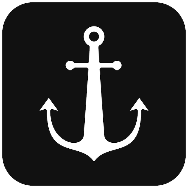 El icono del vector de anclaje se puede utilizar para el conjunto de iconos de la línea costera