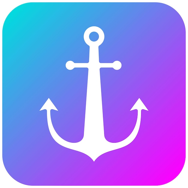 El icono del vector de anclaje se puede utilizar para el conjunto de iconos de la línea costera