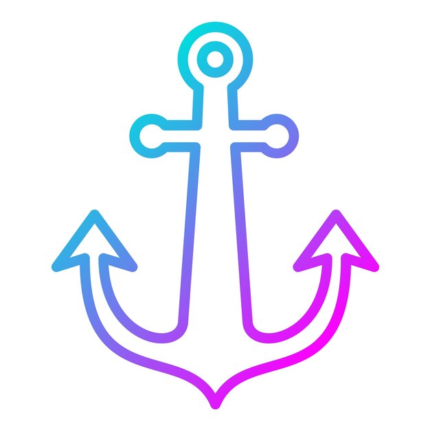 El icono del vector de anclaje se puede utilizar para el conjunto de iconos de la línea costera