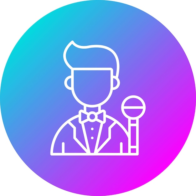 El icono del vector del anfitrión de la fiesta se puede usar para el conjunto de iconos de la fiesta y la celebración