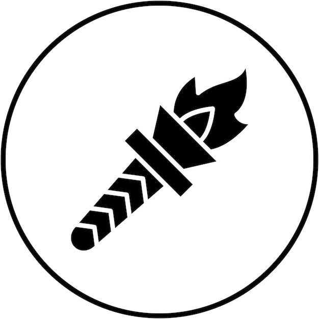 El icono del vector de la antorcha se puede usar para el conjunto de iconos de la historia