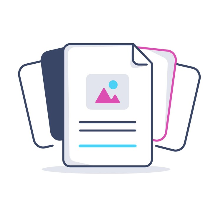 Icono de vector apilado de archivos o declaraciones de documentos