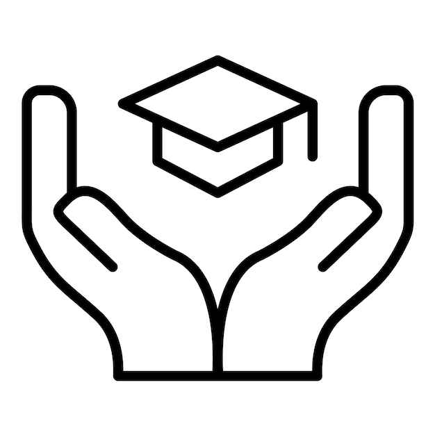 El icono del vector de apoyo a la educación se puede utilizar para el conjunto de iconos de caridad