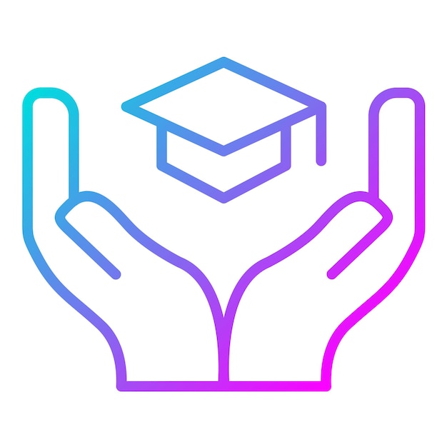 El icono del vector de apoyo a la educación se puede utilizar para el conjunto de iconos de caridad