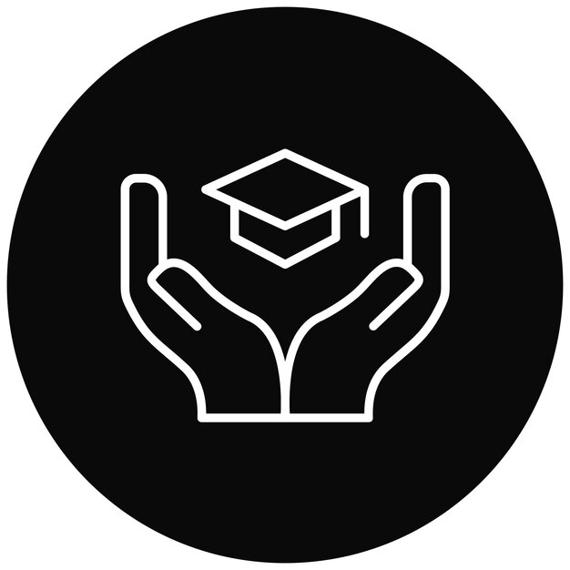 El icono del vector de apoyo a la educación se puede utilizar para el conjunto de iconos de caridad
