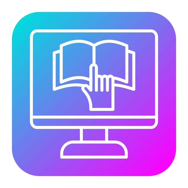 El icono del vector de aprendizaje electrónico se puede utilizar para el conjunto de iconos de educación en línea