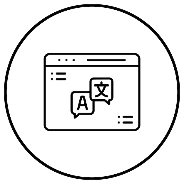 El icono del vector de aprendizaje del idioma se puede utilizar para el conjunto de iconos de aprendizaje