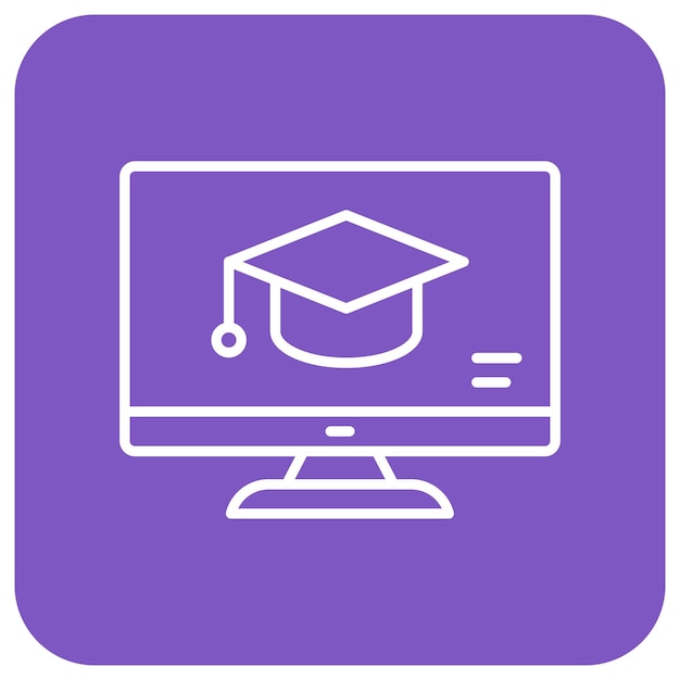 El icono del vector de aprendizaje en línea se puede utilizar para el conjunto de iconos de aprendizaje