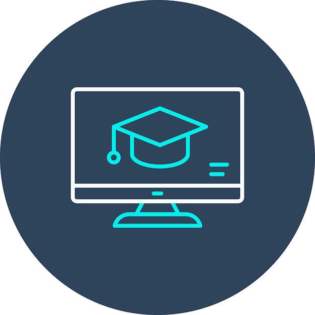El icono del vector de aprendizaje en línea se puede utilizar para el conjunto de iconos de aprendizaje