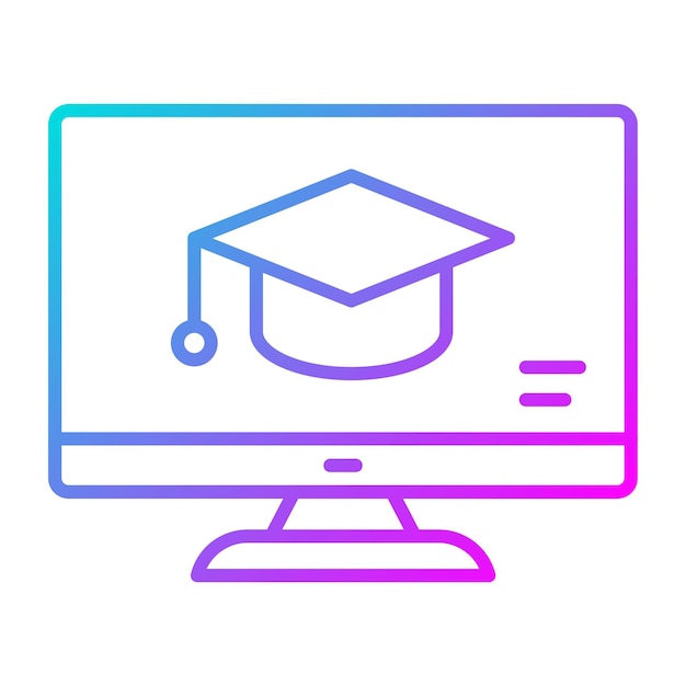 El icono del vector de aprendizaje en línea se puede utilizar para el conjunto de iconos de aprendizaje